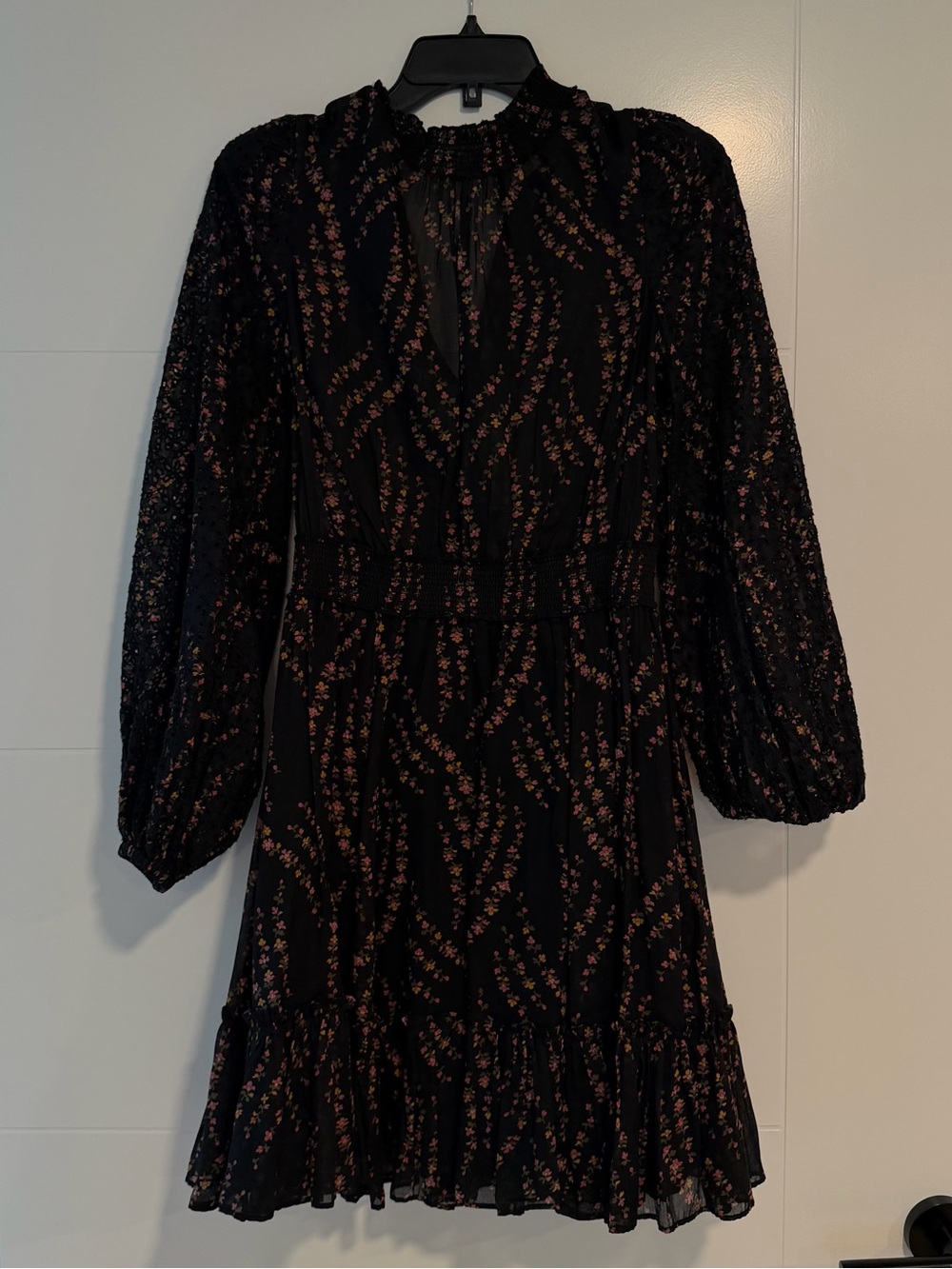 By Timo Women's Black Floral Long-Sleeve Dress